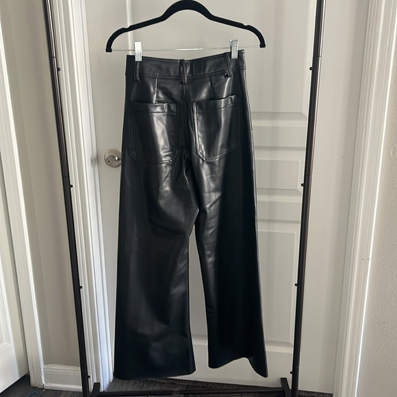 NWT  Women’s The Marine Straight Leg Leather Trousers Black Size 2 - Picture 9 of 10